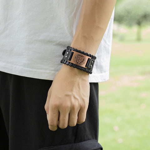 Viking Leather Bracelet For Men