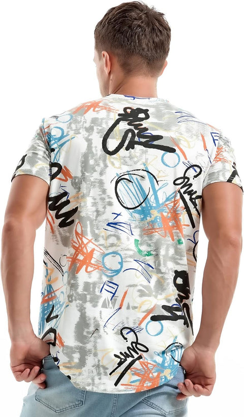 Mens Hipster Hip Hop Short Sleeve Print T-Shirt Shirts Men