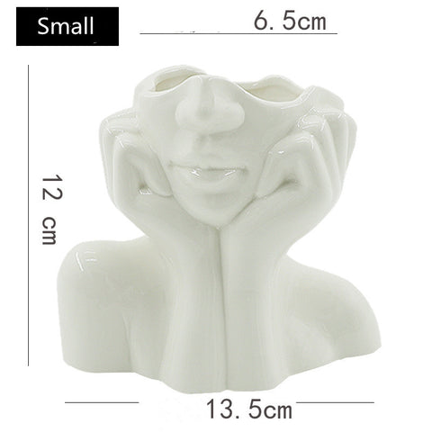 Ceramic Human Face Vase
