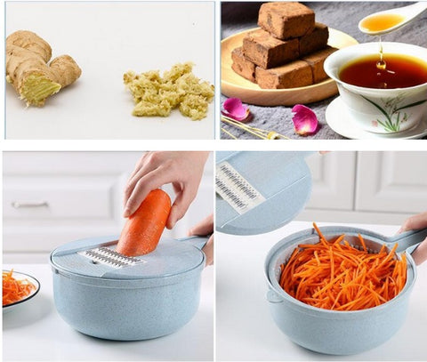 Multi-Functional Vegetable Cutter with Strainer & Grater