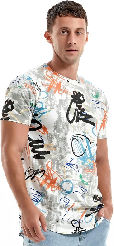 Mens Hipster Hip Hop Short Sleeve Print T-Shirt Shirts Men