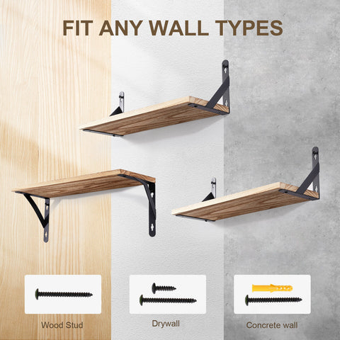 2x Wooden Floating Shelves
