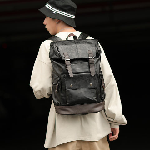 Men’s Leather Travel Backpack