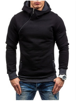 Cool Hoodie with Oblique Zipper