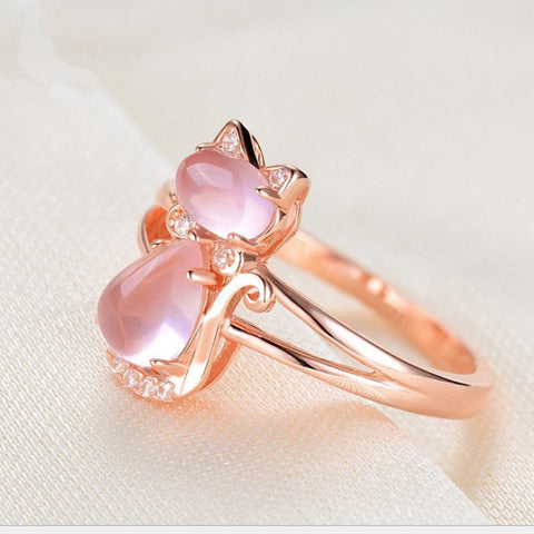 Rose Gold Cat-Theme Ring