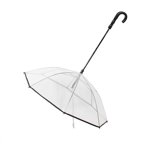 Pet's Transparent Umbrella with Traction Chain