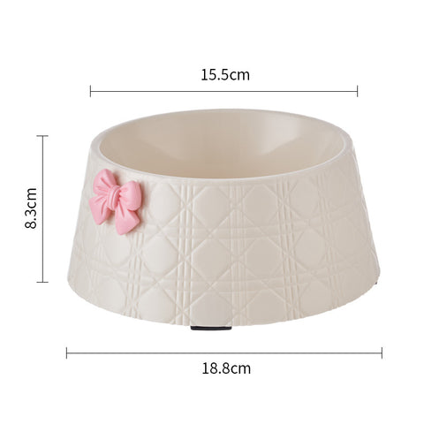 Pet Food Bowl with Lovely Bowknot