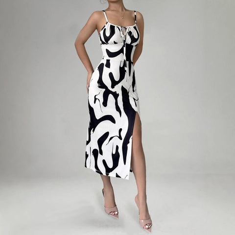 Summer Suspender Split Dress