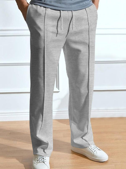 Men'S Solid Color Long Leg Pants, Regular Fit Casual Comfy Trousers for Spring & Fall, Men Bottoms for Daily Wear, Clothing