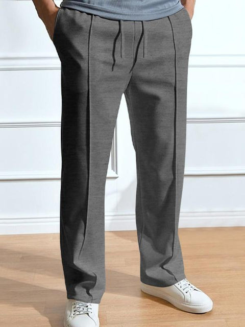 Men'S Solid Color Long Leg Pants, Regular Fit Casual Comfy Trousers for Spring & Fall, Men Bottoms for Daily Wear, Clothing