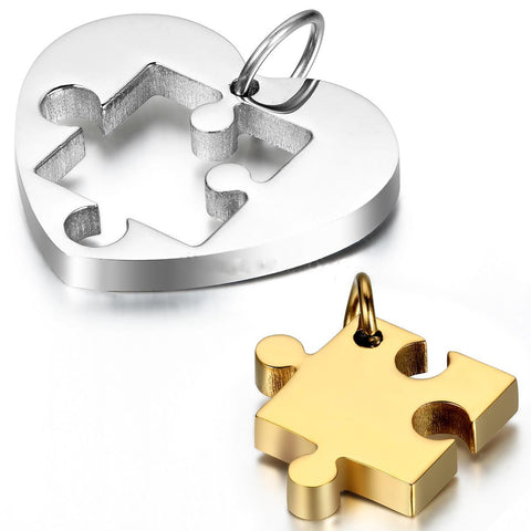 Puzzle Fitting Couple Necklace
