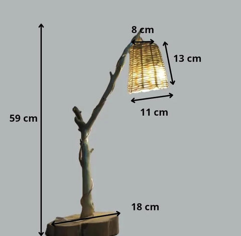Wooden Table Lamp, Decorative Table Lamp, Tree Branch Lamp, Bedside Table Lamp, Handmade Wooden Lamp, Natural Design Lamp, Rustic.
