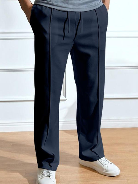 Men'S Solid Color Long Leg Pants, Regular Fit Casual Comfy Trousers for Spring & Fall, Men Bottoms for Daily Wear, Clothing