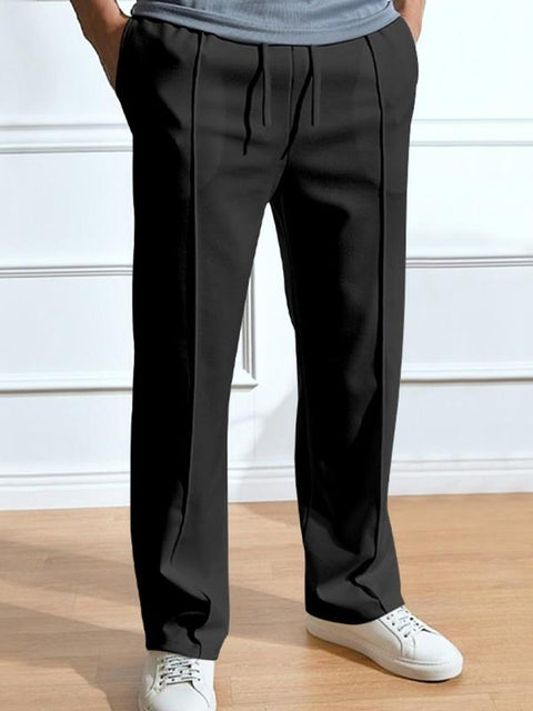 Men'S Solid Color Long Leg Pants, Regular Fit Casual Comfy Trousers for Spring & Fall, Men Bottoms for Daily Wear, Clothing