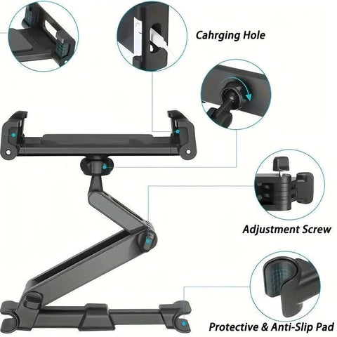 Car Headrest Tablet Mount, Car Headrest Tablet Holder, Seat Back Tablet Mount, Storage Holder for Tablet & Phone, Boyfriend Gift, Car Accessories