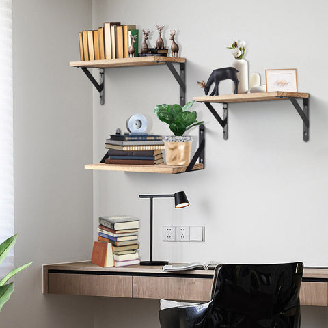 2x Wooden Floating Shelves