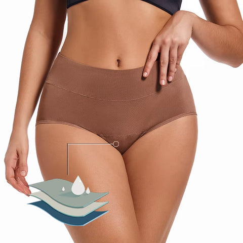 2Pack 3Layers Menstrual Panties High Waist Physiological Incontinence Breathable Briefs Waterproof Period Women Underwear 5Color