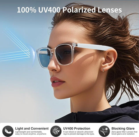 Bluetooth Smart Glasses, Auto-Tinting Sunglasse,Men'S & Women'S Fashion Eyewear,Lenses with UV & Blue Light Protection,Open Audio,Rechargeable