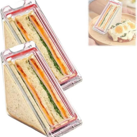 Triangle Bakery Packaging Small Sandwich Box Triangle Sandwich Containers Reusable Sandwich Bags Preservation Box for Schoolbag