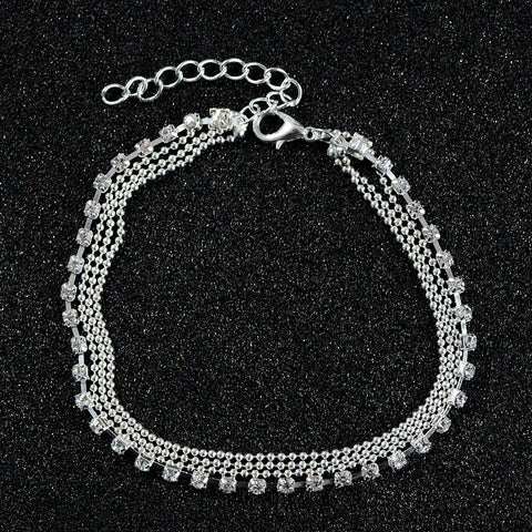 1PC Multilayer Crystal Anklet