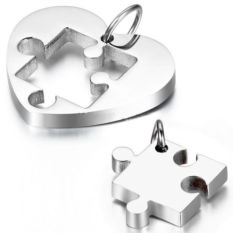 Puzzle Fitting Couple Necklace