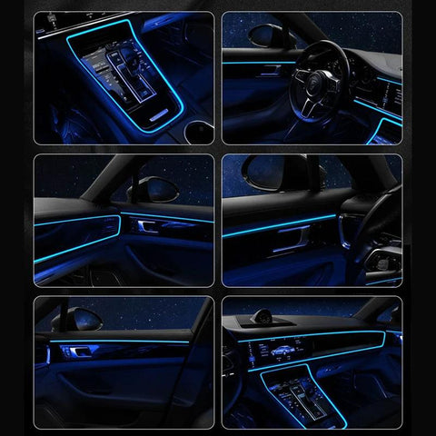 USB Powered Car Interior LED Light for Summer, Car Accessories, Car Electronics, Multiple Color Modes 5M Fiber Ambient Light, Car Interior Decorative Light, Magic Light Tape