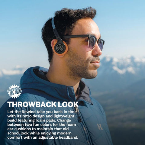Jlab Rewind2 Wireless Retro 80S+90S Bluetooth Headphones, 20+ Hours Playtime, Custom Sound, Music Controls, Microphone, Rechargeable