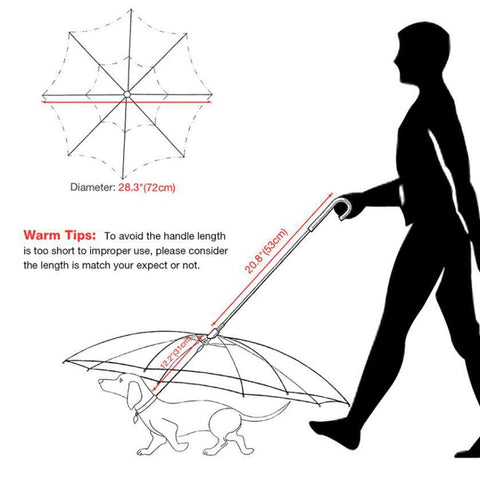 Pet's Transparent Umbrella with Traction Chain