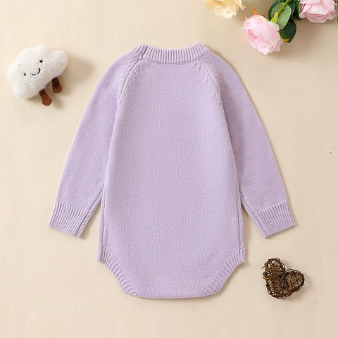 Lavender Knitted Romper