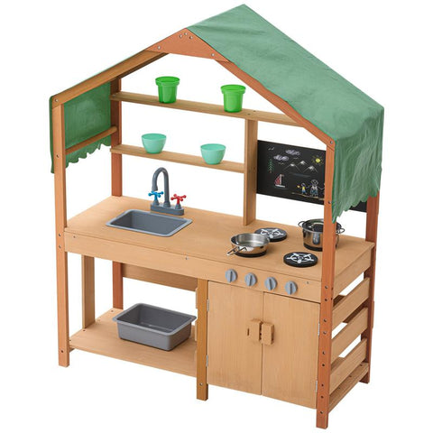 Wooden Mud Kitchen Outdoor Toy Play Kitchen Set for Kids Pretend Playset