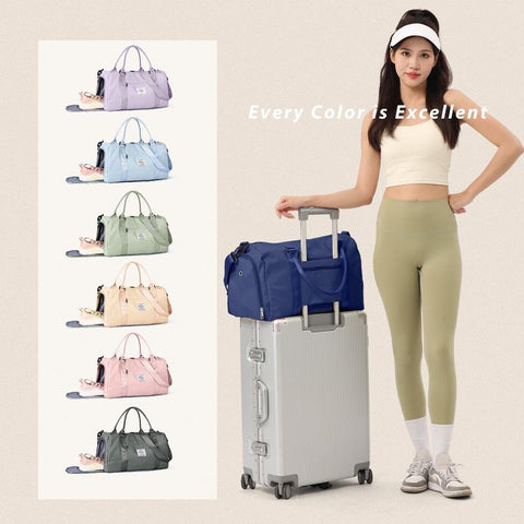 SYCNB Gym Bag for Women Men with Wet Pocket, Travel Duffle Bag Sport Gym Tote Bag with Shoe Compartment, Carry on Overnight Bag Hospital Bag Dark Blue SYCNB