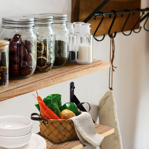 2x Wooden Floating Shelves