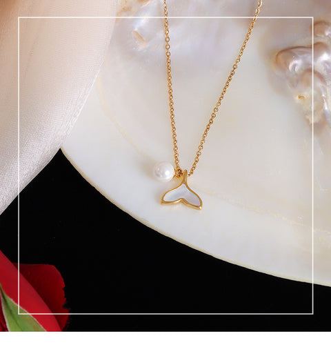 Whale Tail Pearl Necklace