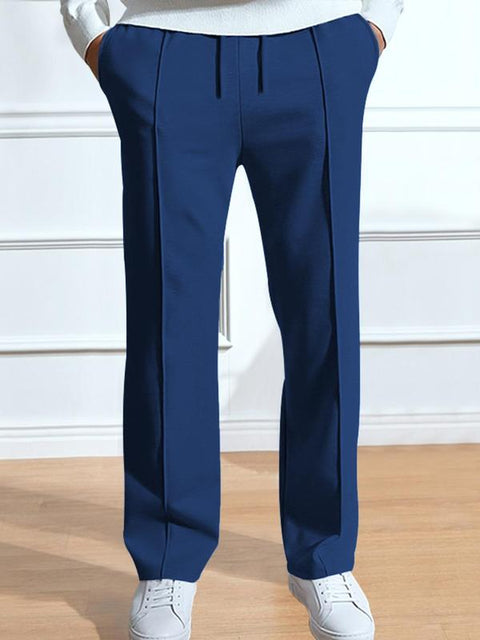 Men'S Solid Color Long Leg Pants, Regular Fit Casual Comfy Trousers for Spring & Fall, Men Bottoms for Daily Wear, Clothing