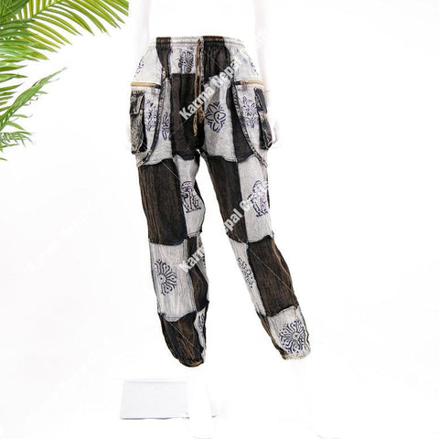 Patch Cotton Gothic Unisex Joggers, Gothic Patch Unisex Jogger Pants, plus Size Inclusive ,Hippie Trousers, Boho Style, Goth Fashion, Unisex Cotton Cargo Pants, Multi Pockets, Cotton Baggy Pants Big Menswear Festival
