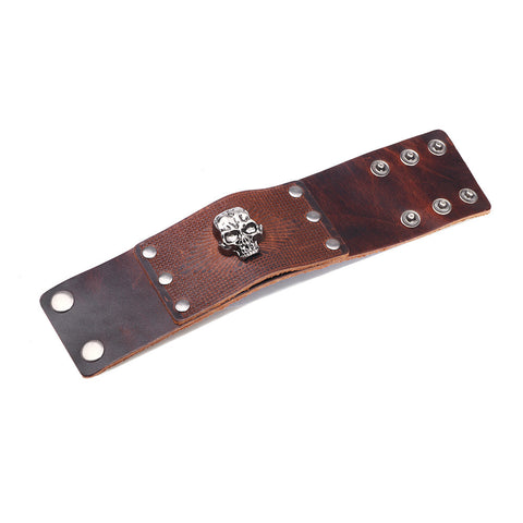 Cowhide Skull Bracelet For Men