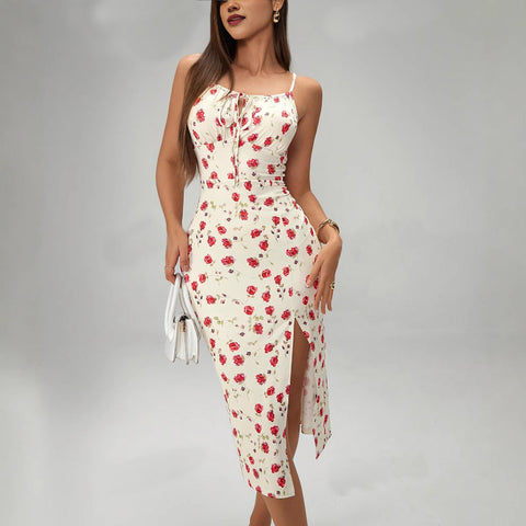 Summer Suspender Split Dress