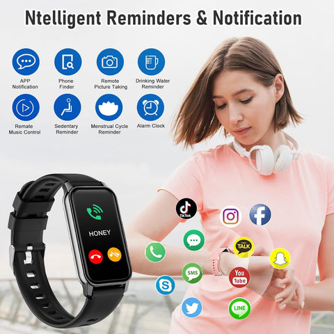 Health Fitness Tracker, Smart Watch with 24/7 Heart Rate Blood Pressure Sleep Monitor,126 Sports Modes,Ip68 Waterproof Step Calorie Counter Pedometer Activity Trackers for Android&Iphone Women Black