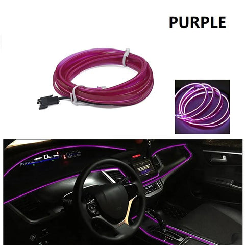 USB Powered Car Interior LED Light for Summer, Car Accessories, Car Electronics, Multiple Color Modes 5M Fiber Ambient Light, Car Interior Decorative Light, Magic Light Tape