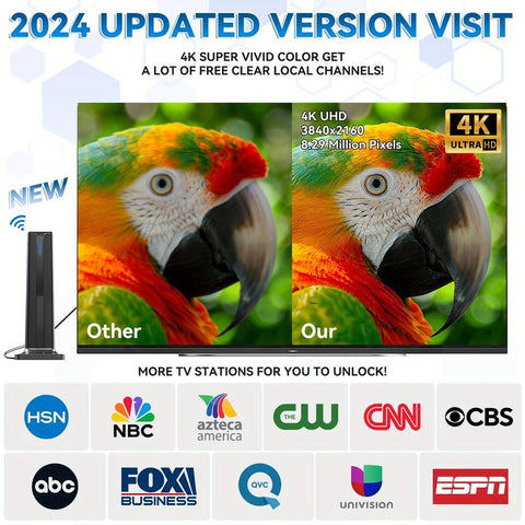 TV Antenna Digital HD Antena Indoor HDTV 1080P 4K Long Range