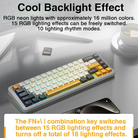 Aula F65 Mini Tri-Mode Wireless Mechanical Keyboard, 65 Percent Hot Swappable Gasket Custom Gaming Keyboard, Volcanic Switch,Rgb Backlit, Gradient Blue Bluetooth Keyboard Budget Creamy Keyboards Lighted Game Keyboard Computer Accessories Springtok
