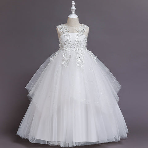 Formal Mesh Lace Dress For Kids