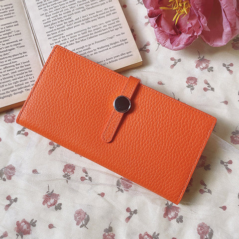 Luxury Lychee Pattern Leather Purse