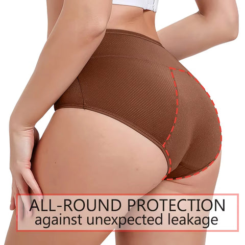 2Pack 3Layers Menstrual Panties High Waist Physiological Incontinence Breathable Briefs Waterproof Period Women Underwear 5Color