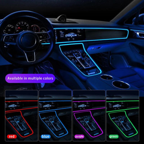 USB Powered Car Interior LED Light for Summer, Car Accessories, Car Electronics, Multiple Color Modes 5M Fiber Ambient Light, Car Interior Decorative Light, Magic Light Tape