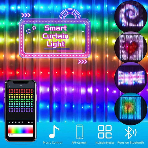Smart LED RGB Curtain String Light