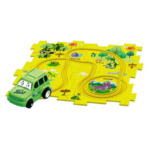 Flexible Railway Track Rail Car Puzzel Toy DIY Assemble Jigsaw Parent-Child Interaction Toy Electric Track Car Puzzle Toys Gifts