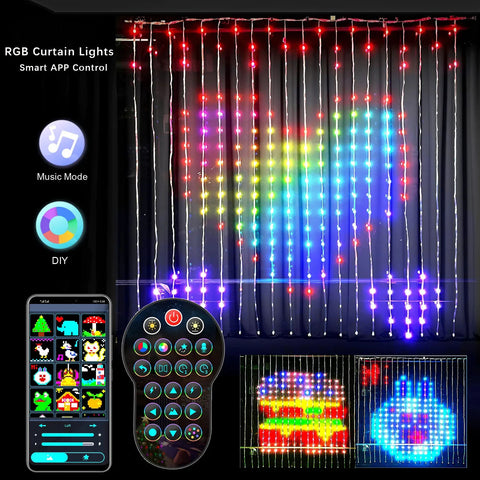 Smart LED RGB Curtain String Light