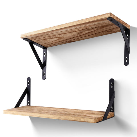 2x Wooden Floating Shelves