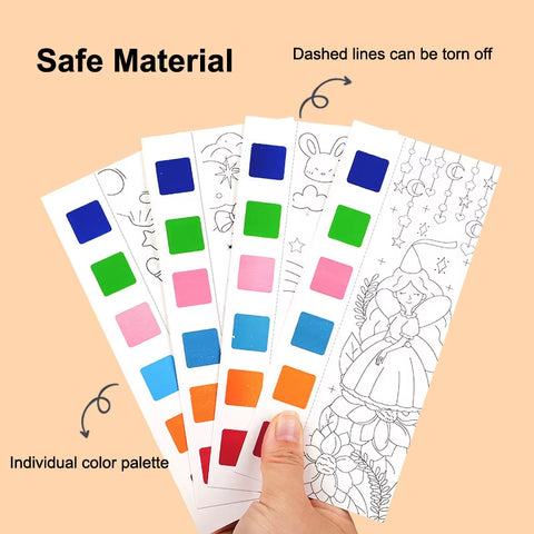 12Pages Coloring Books Portable Watercolor Painting Book Graffiti Picture Books Painting Drawing Toys for Children Gift